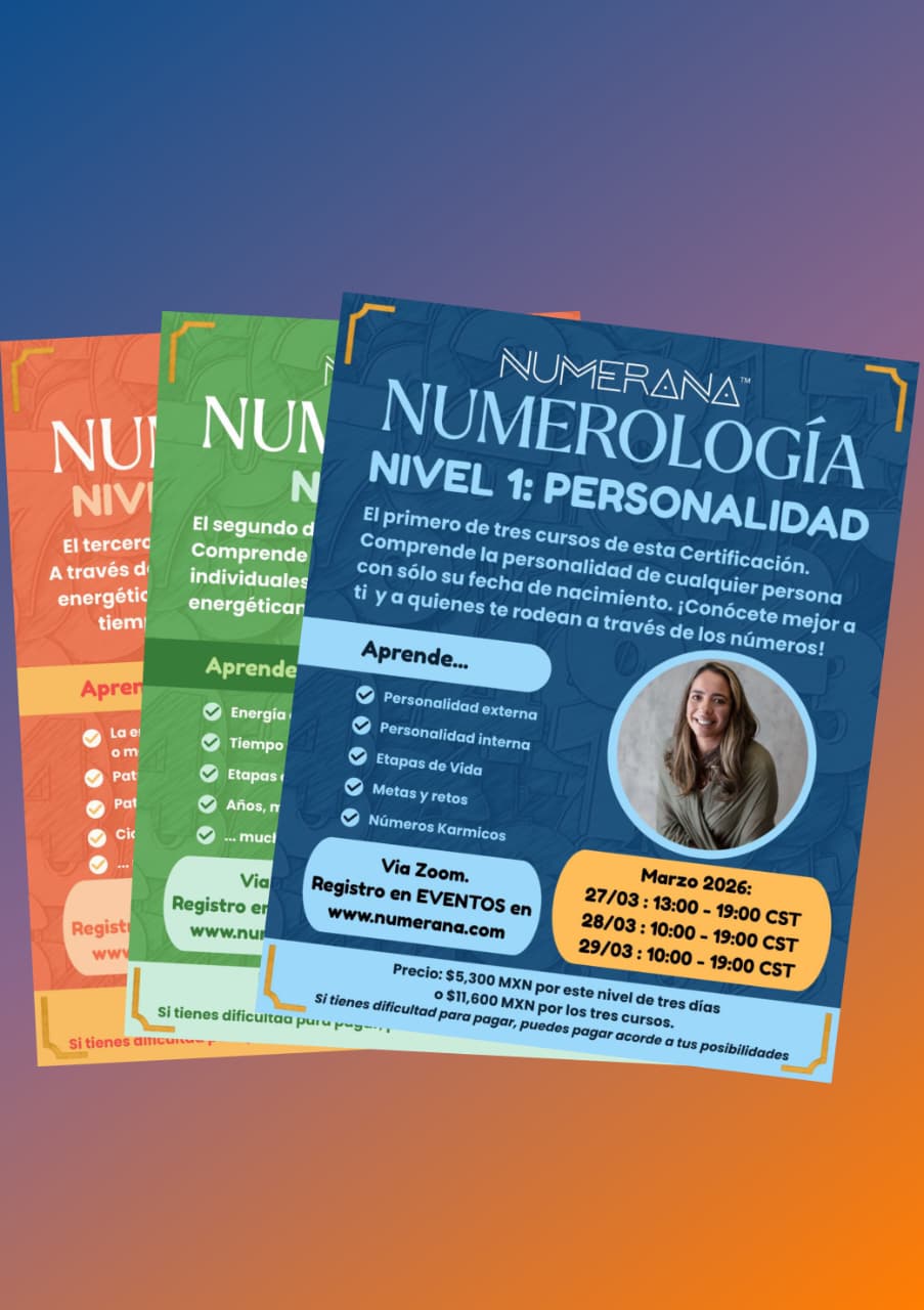 Certificación De Numerología | Por Zoom | Nivel 1,2,3 | 2026