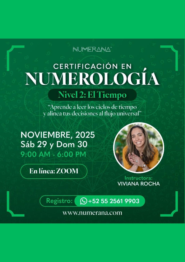 Certificación En Zoom De Numerología Del Tiempo Nivel 2