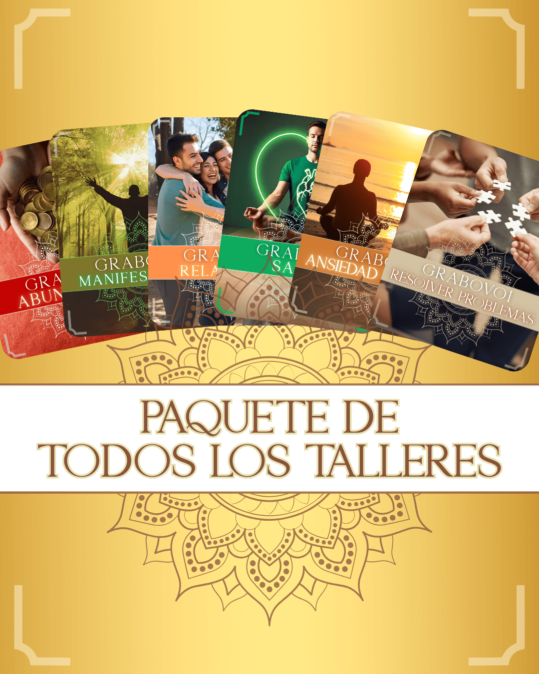 Paquete de 8 Talleres de Grabovoi: Abundancia, Salud, Relaciones, Manifestación, Resolver Problemas, Espiritualidad, Ansiedad y Estrés, y Niños