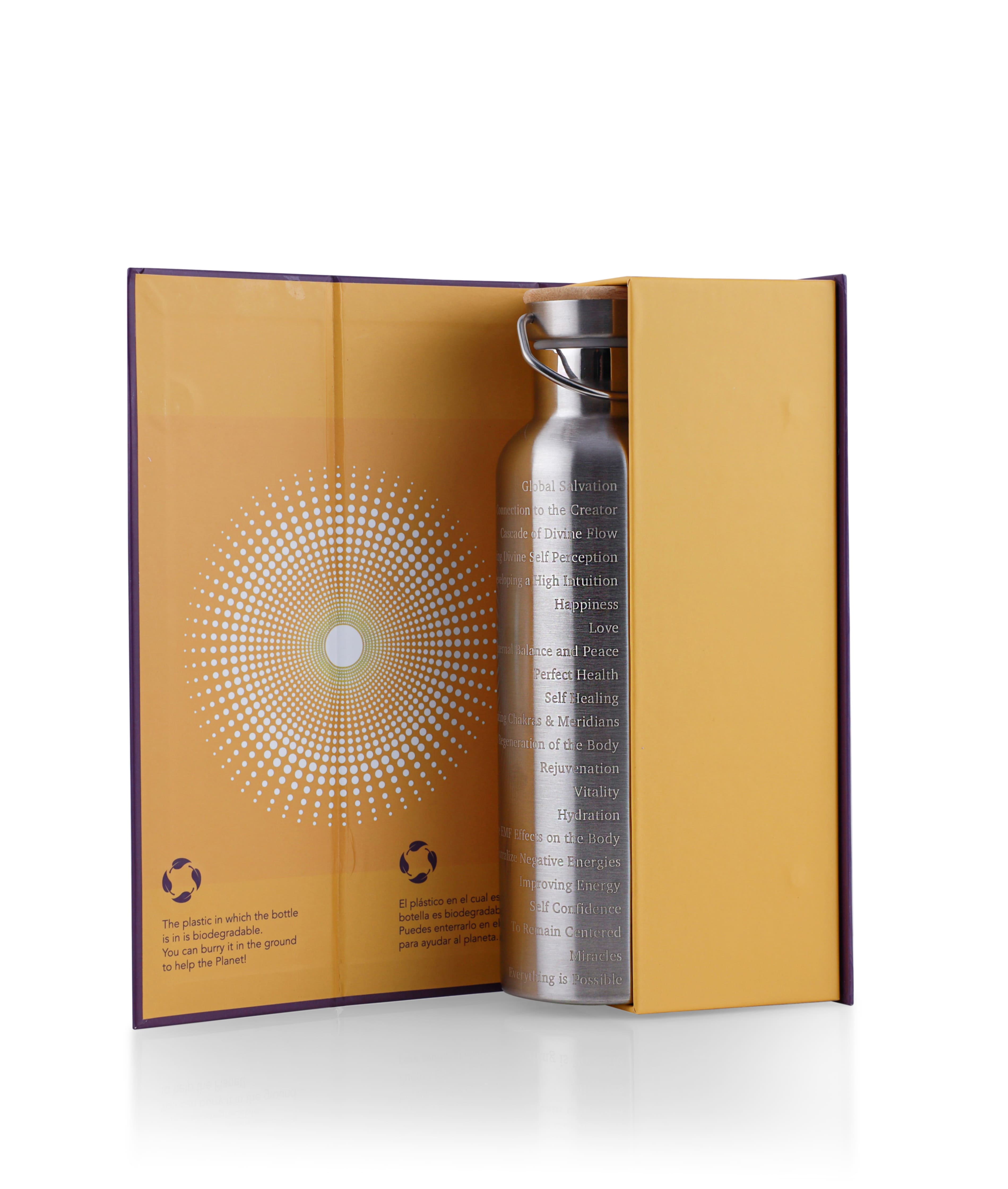 Botella Activadora De Agua con Números de Grabovoi y Geometría Sagrada (750 ml)