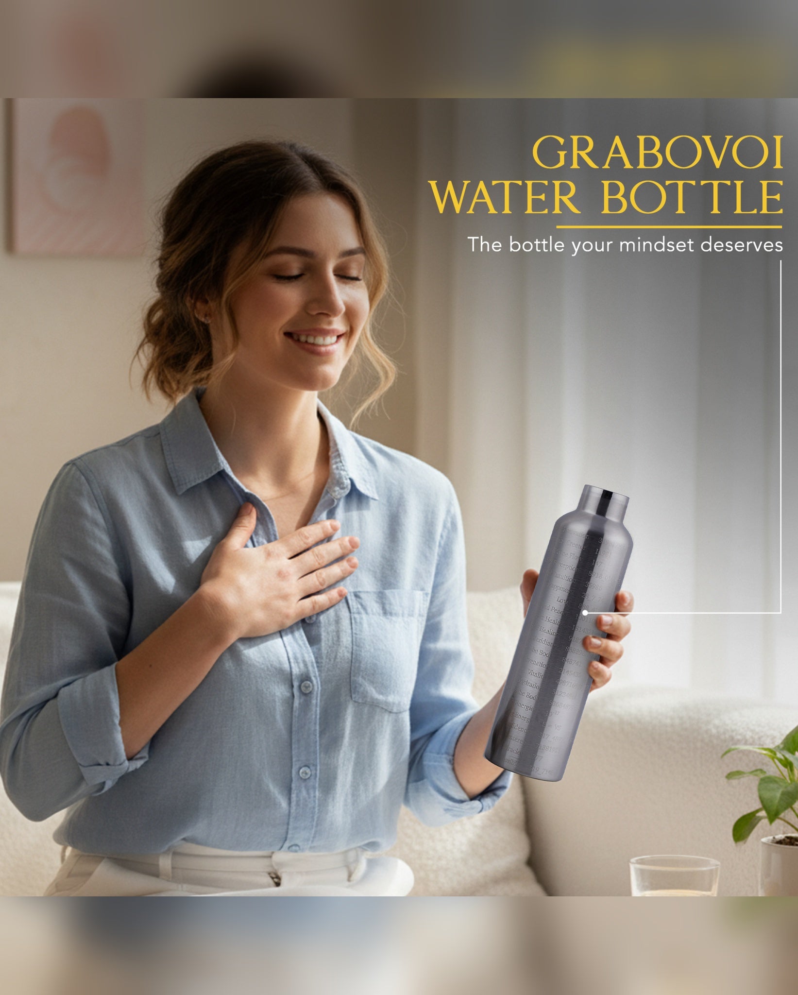 Botella Activadora De Agua con Números de Grabovoi y Geometría Sagrada (1L | 1000ml)