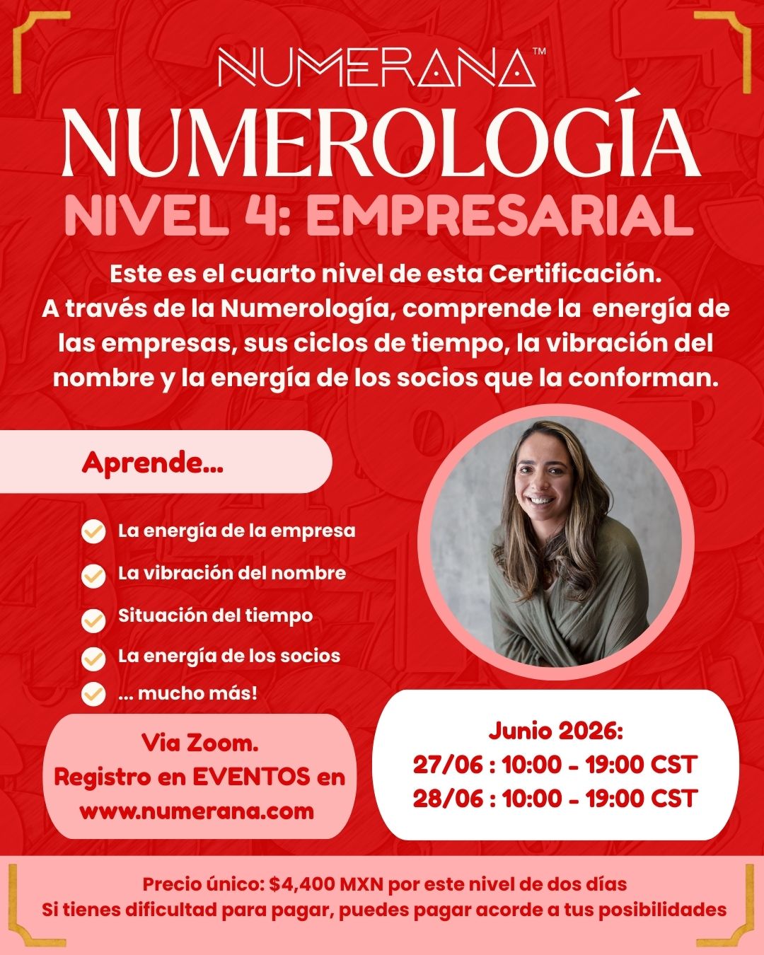 Certificación De Numerología | Por Zoom | Nivel 4:  Las Empresas (2026)