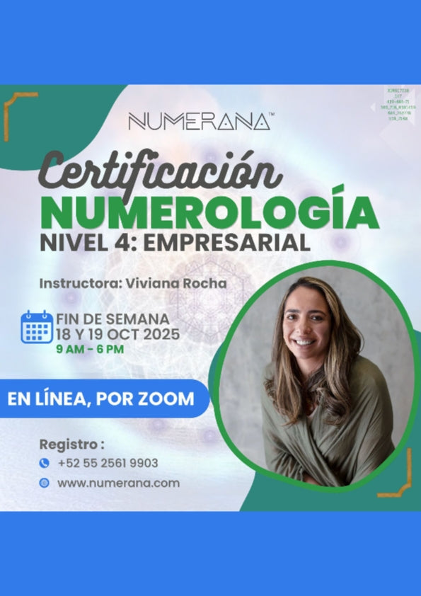 Certificación En Zoom De Numerologia Nivel 4: Numerología Empresarial