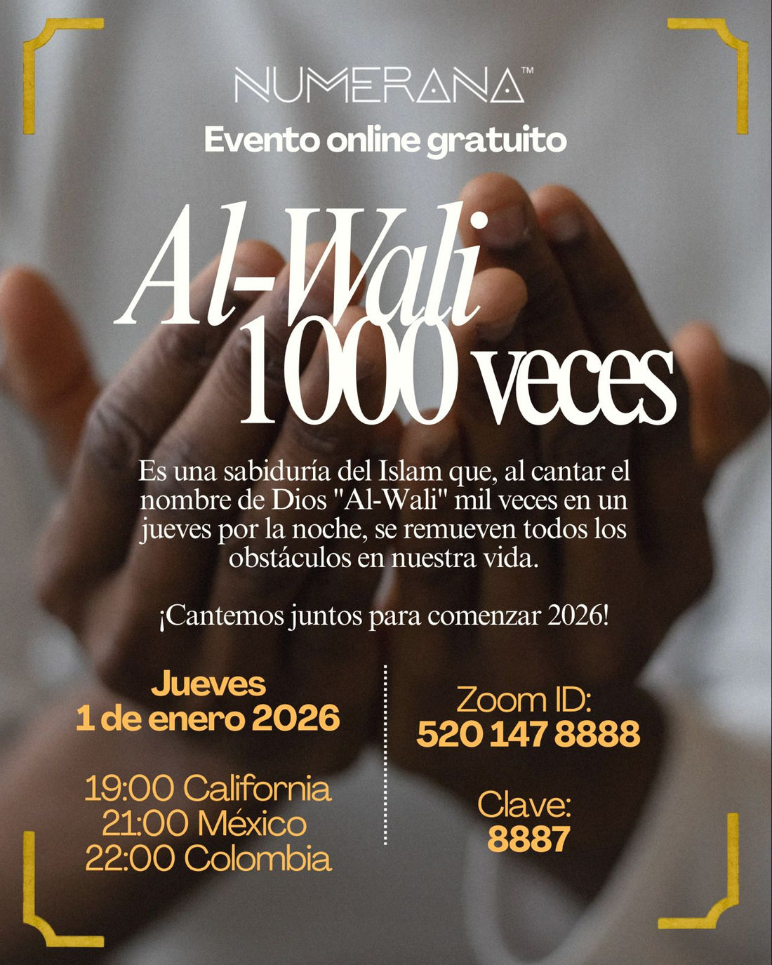 Promotional flyer for a Numerana event titled &