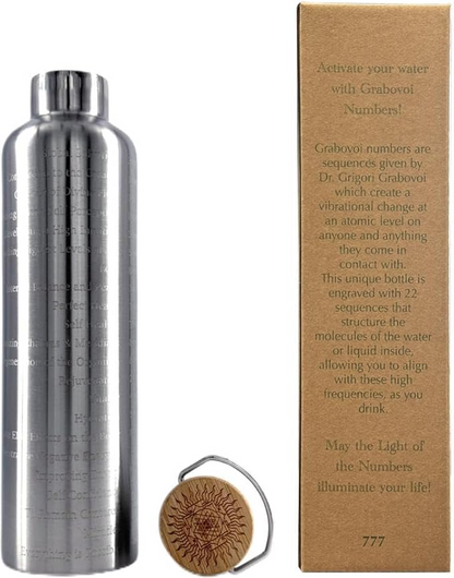 Water Activator Bottle with Grabovoi Numbers and Sacred Geometry (1L | 1000ml)