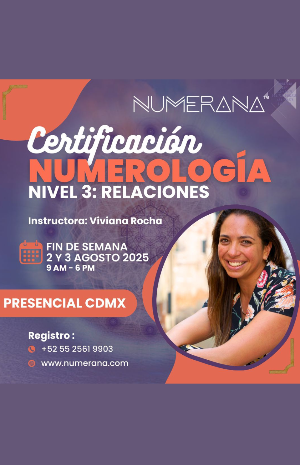 In-Person Numerology Certification in Mexico City Level 3: Relationships