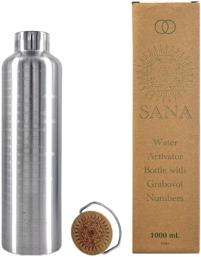 Water Activator Bottle with Grabovoi Numbers and Sacred Geometry (1L | 1000ml)