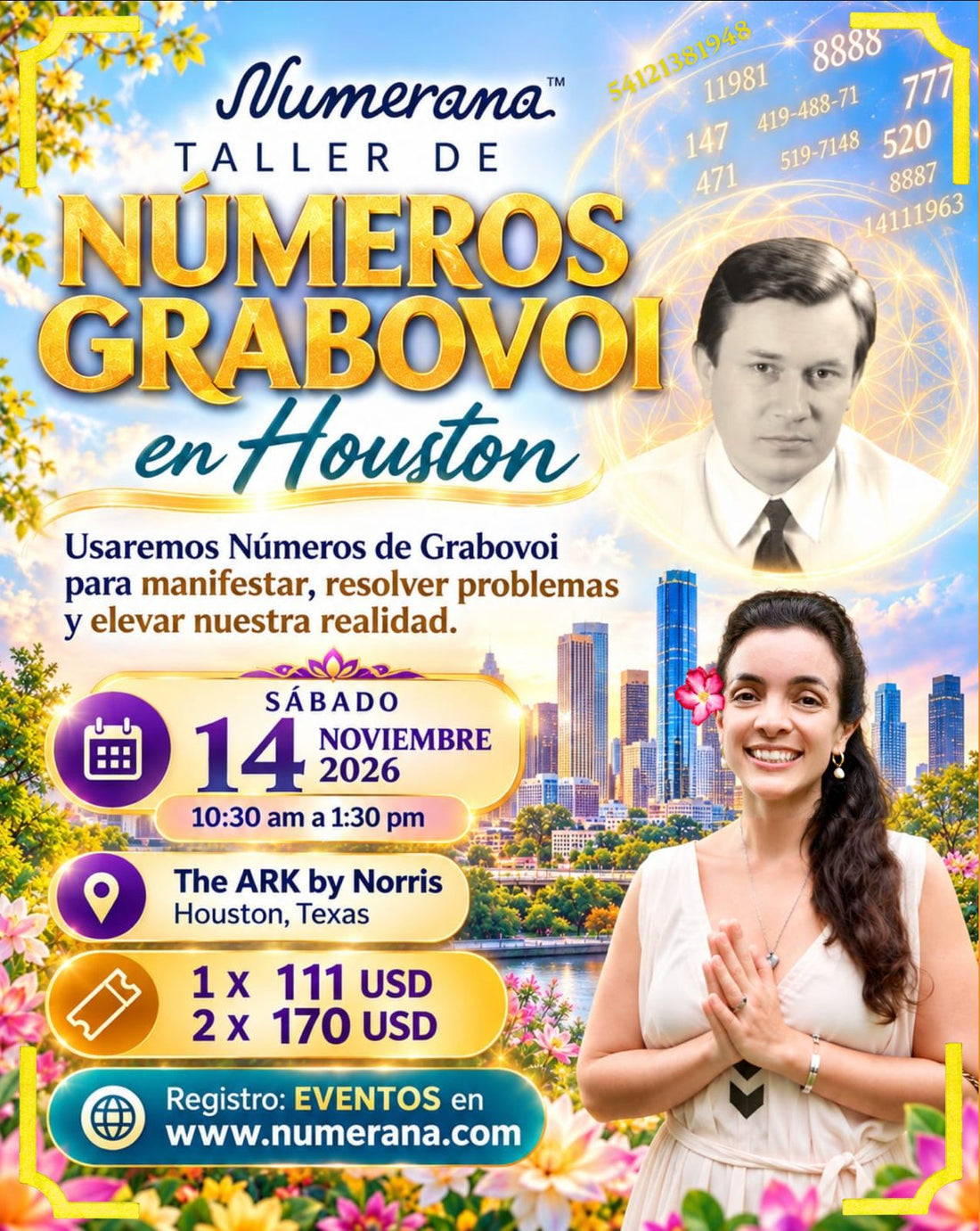Taller PRESENCIAL de Números Grabovoi en Houston, Texas 2026