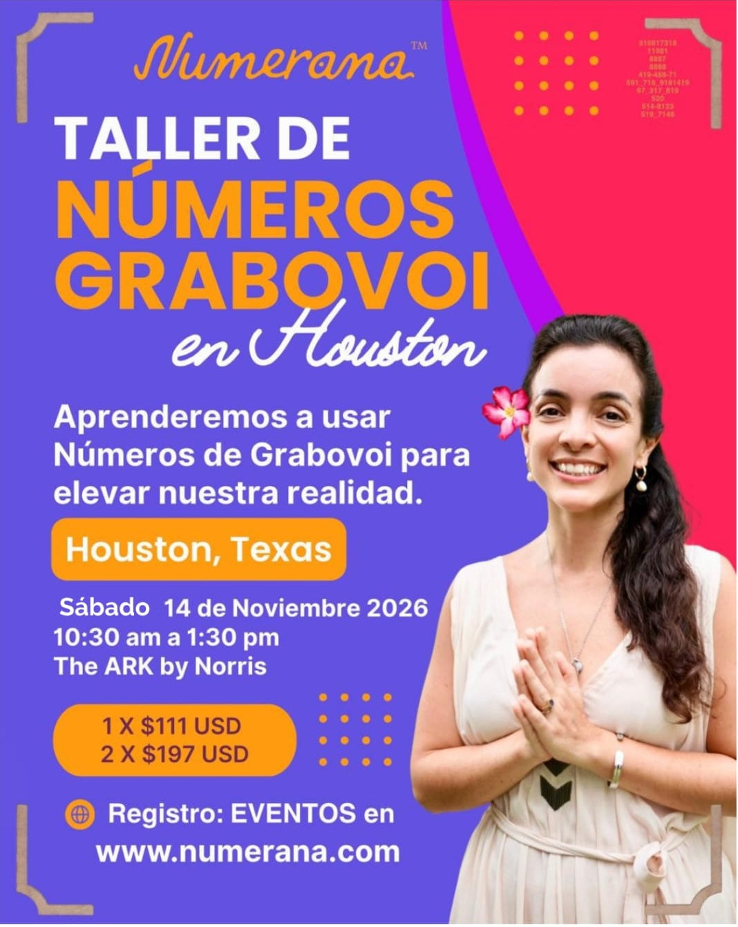 Taller PRESENCIAL de Números Grabovoi en Houston, Texas 2026