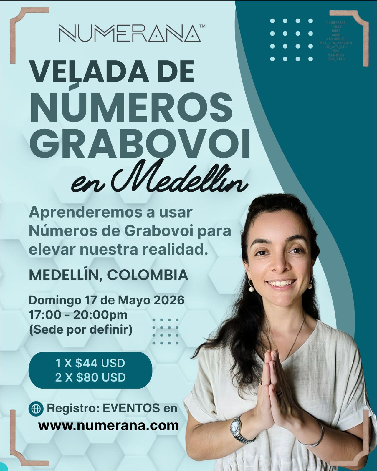 Velada de Números Grabovoi en MEDELLÍN, COLOMBIA 2026