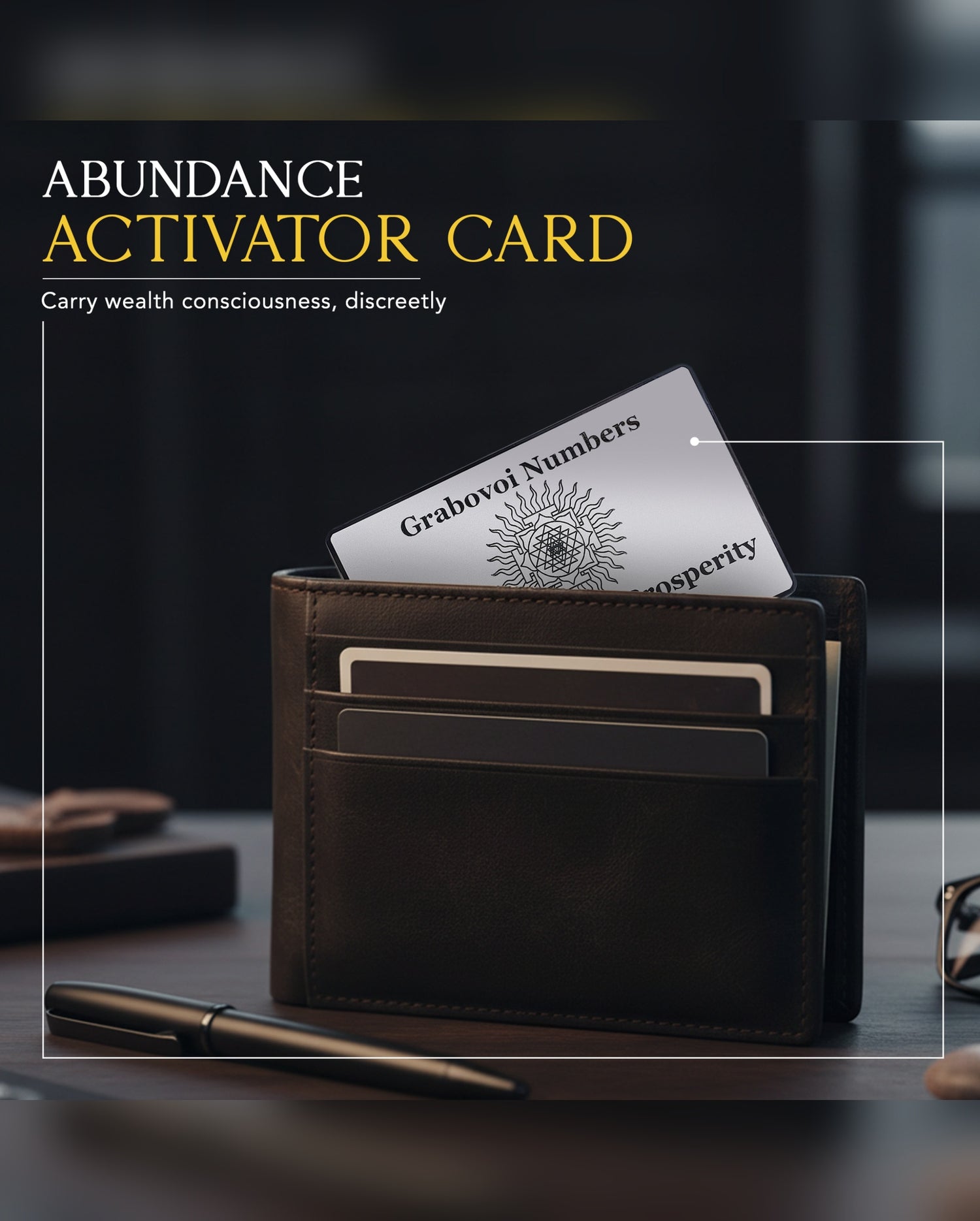 Abundance Activator Card with Grabovoi Numbers and Sacred Geometry