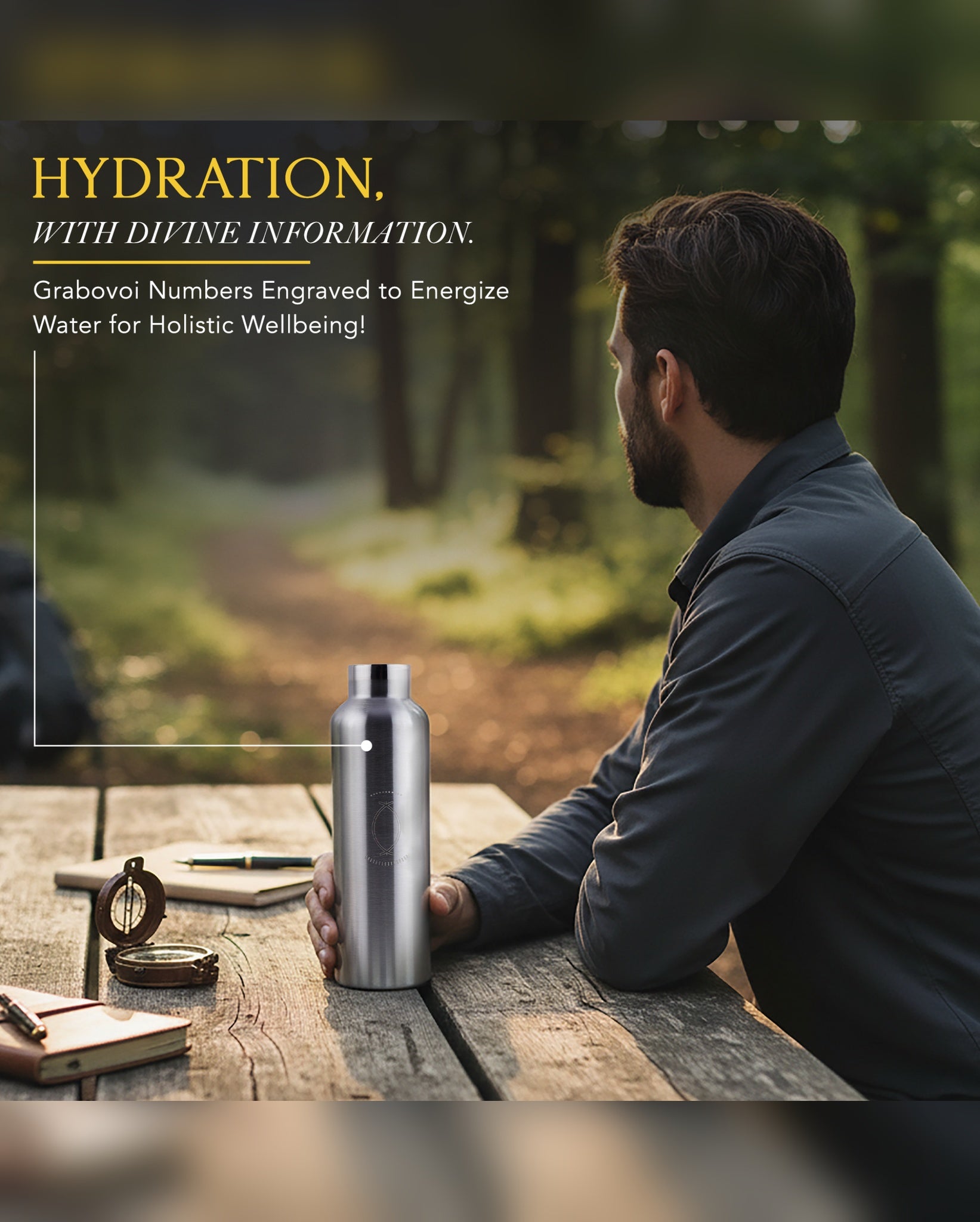 Water Activator Bottle with Grabovoi Numbers and Sacred Geometry (750ml)